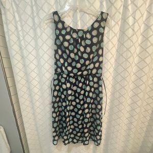 Navy green polka dots size 4 Dress Barn aline dress